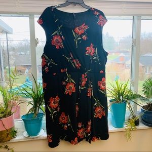 Black and red floral dress